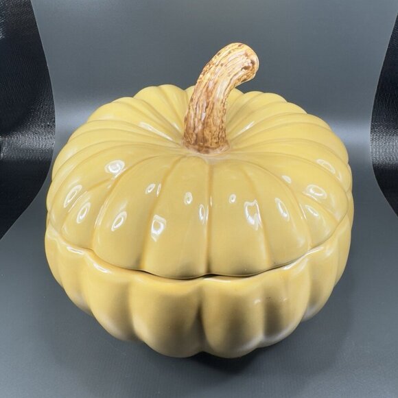 Williams Sonoma Large Pumpkin Canister Jar Container Cookie Jar Covered Dish VTG - Picture 11 of 15